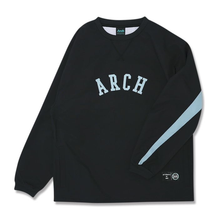 Arch college BB wind crewneck shirt【black】 くす アーチ バスケ ウィンドクルーネックシャツ