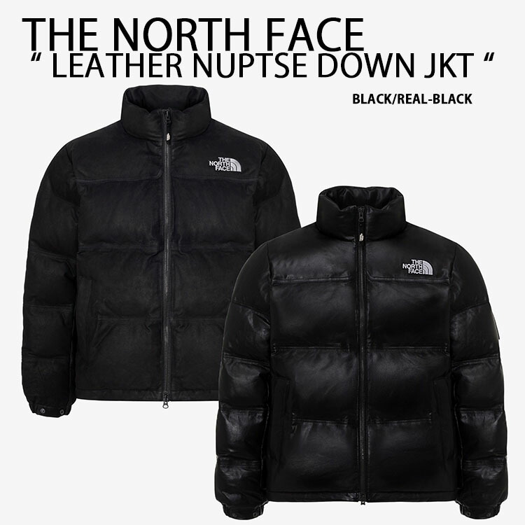 THE NORTH FACE ノースフェイス ダウンジャケット LEATHER NUPTSE DOWN JACKET (RDS) 苦き レザー 本