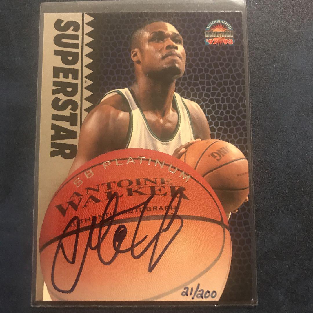 NBAトレカ Antoine walker auto 200枚限定 ぎこちなく