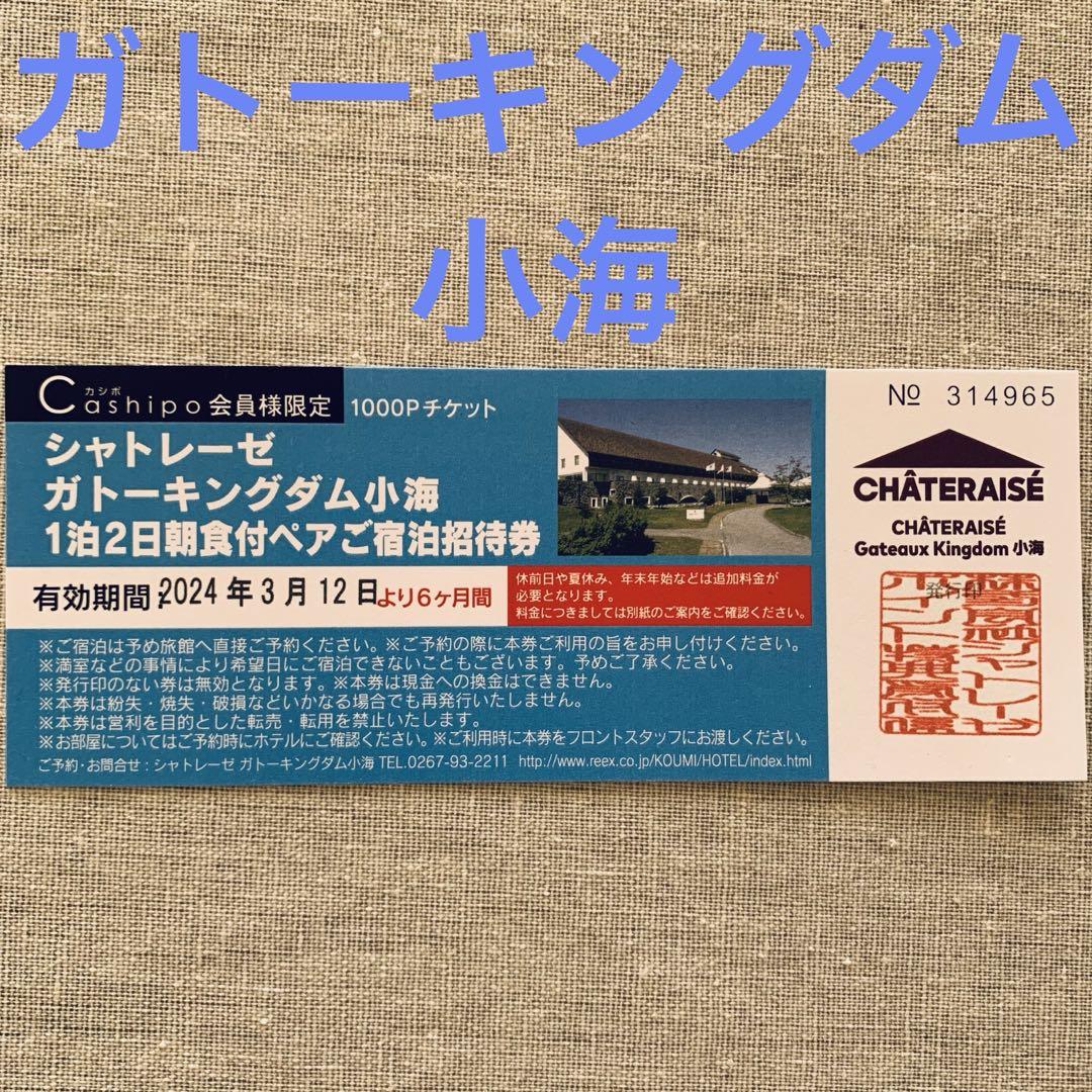 シャトレーゼガトーキングダム小海 １泊2日朝食付き宿泊券