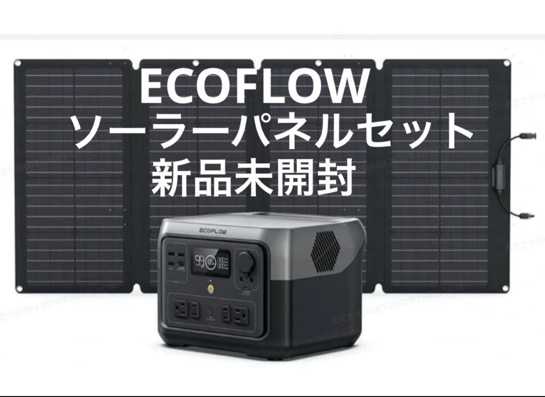 新品】EcoFlow ポータブル電源512wh容量 ソーラーパネルセット 太陽