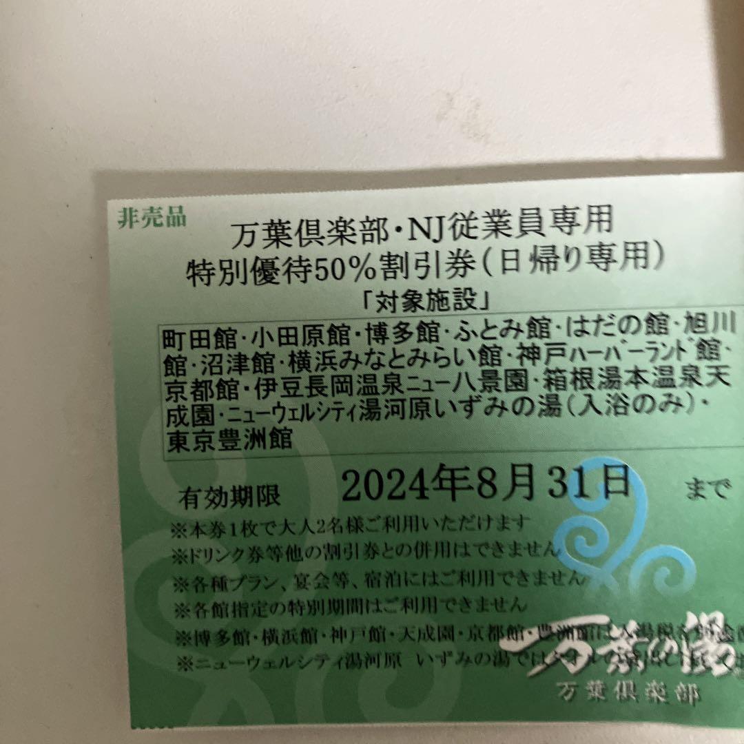 東京豊洲 万葉倶楽部 特別ご優待券5枚 苦く