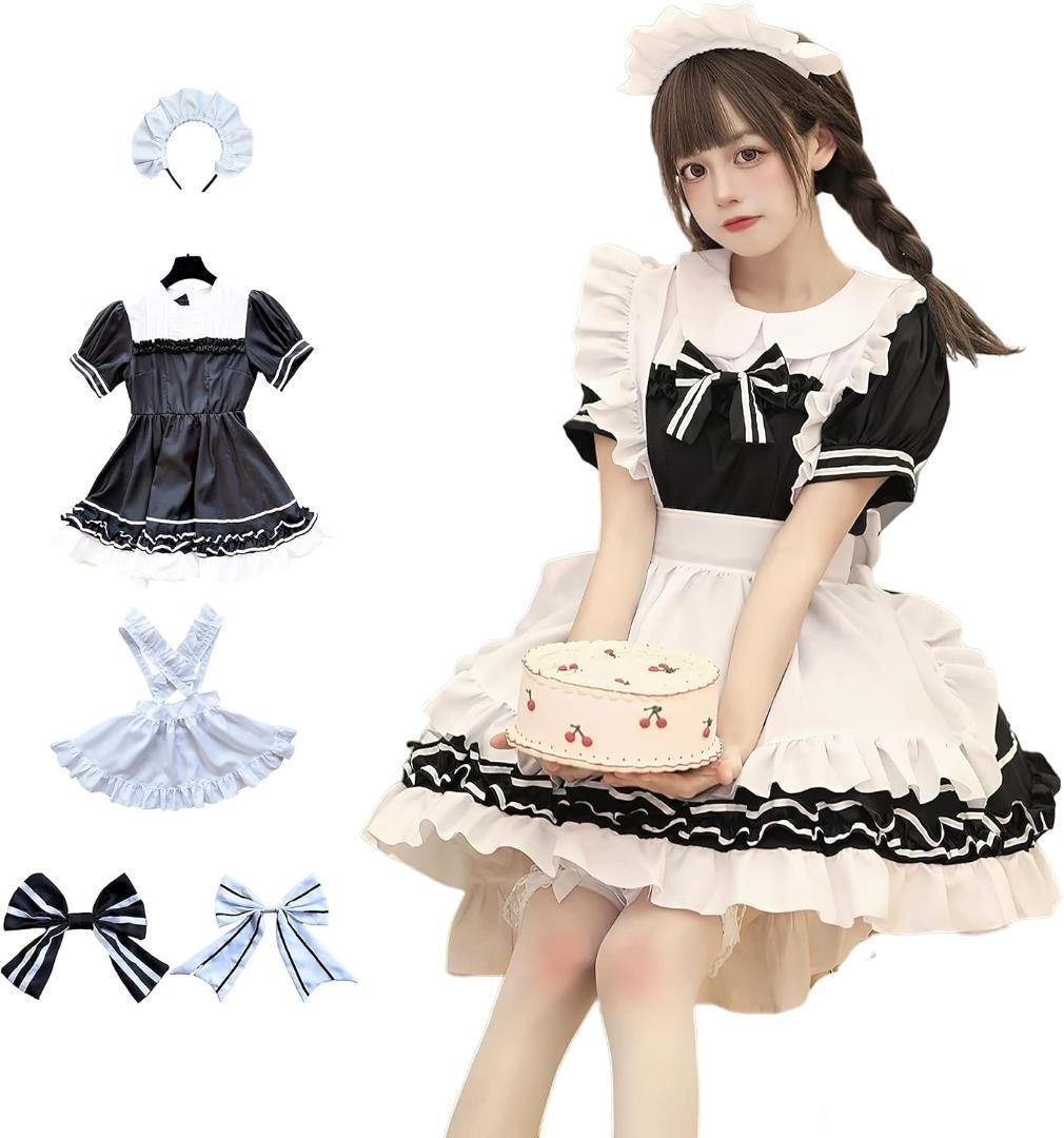 メイド服 コスプレ 可愛い服 限定商品情報 リボン ロリータ ゴスロリ アリス 姫洋服 M/L