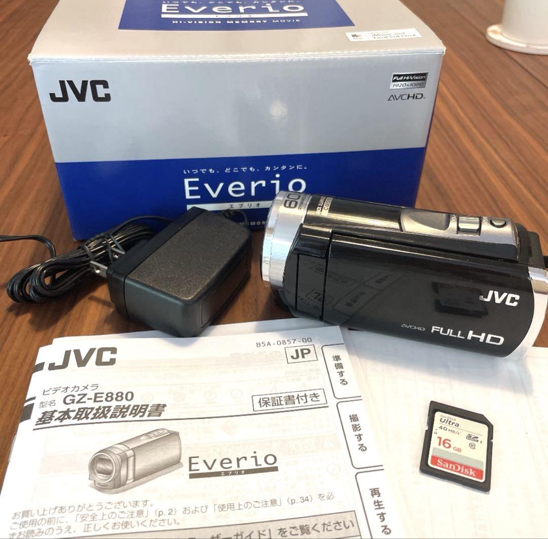 Victor JVC☆ビデオカメラ☆ハイビジョンメモリームービー 時間短縮 GZ-E880