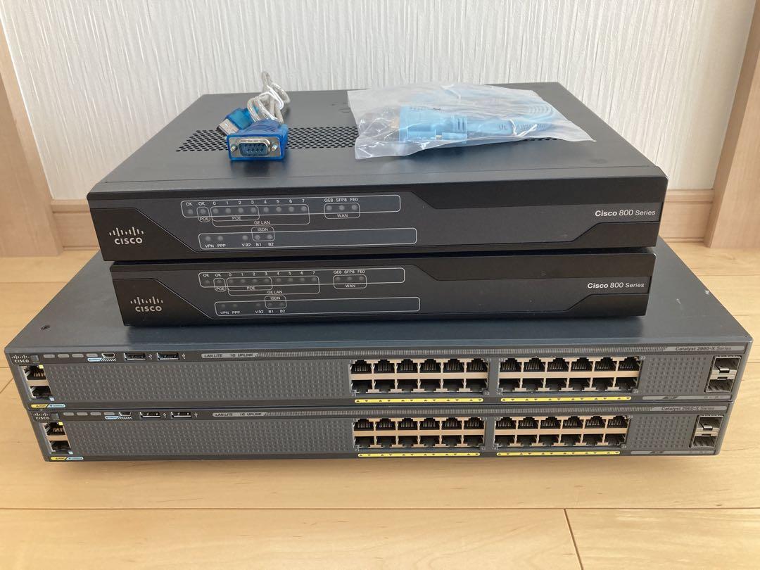 CCNA、CCNP】4台Cisco891FJ、Catalyst2960X バラエティ豊か