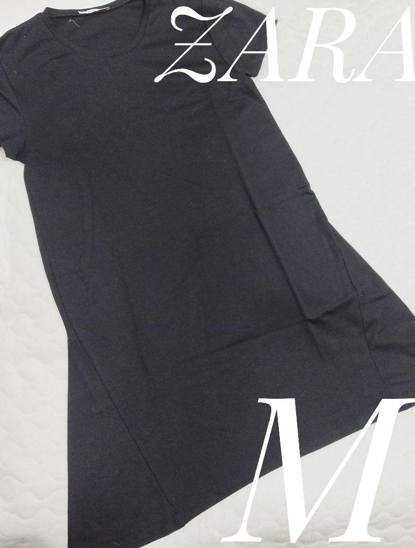 着回し力抜群】ZARA コットン無地半袖ワンピース M ブラック スペシャルオファー