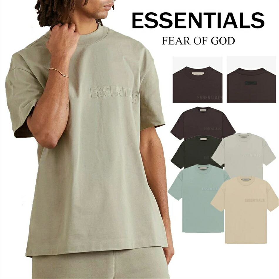 FOG ESSENTIALS ロゴ 半袖シャツ Tシャツ T-shirt エッセンシャルズ 両面ロゴ メンズ レディース オーバーサイズ オフホワイト  フィアオブゴッド Fear Of God ユニセックス 春夏 夏 半袖 正規品 男女兼用