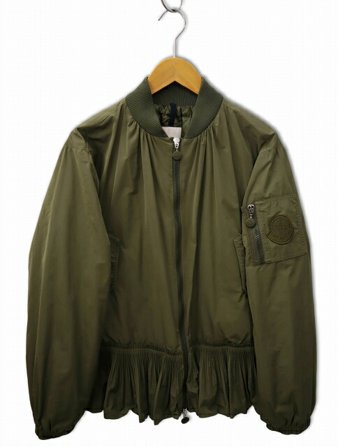 中古】モンクレール MONCLER MIRAC GIUBBOTTO ナイロン ジップ ボンバージャケット ブルゾン 1(M) KHAKI(カーキ)  レディース 【ベクトル