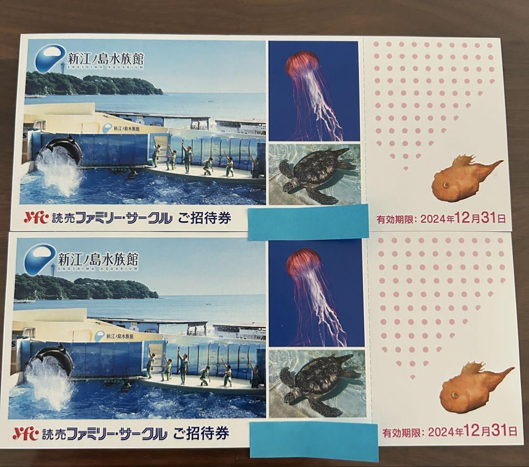 新江ノ島水族館招待券チケット 2枚 易く