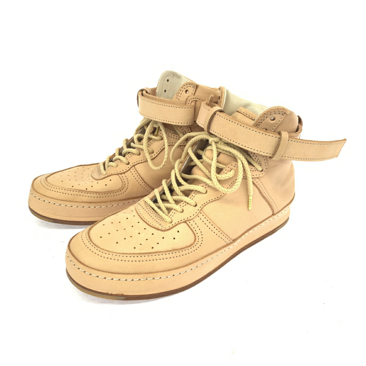 Hender Scheme エンダースキーマ mip-01 AF1オマージュ スニーカー 美品 サイズ4 ベージュ レザー メンズ