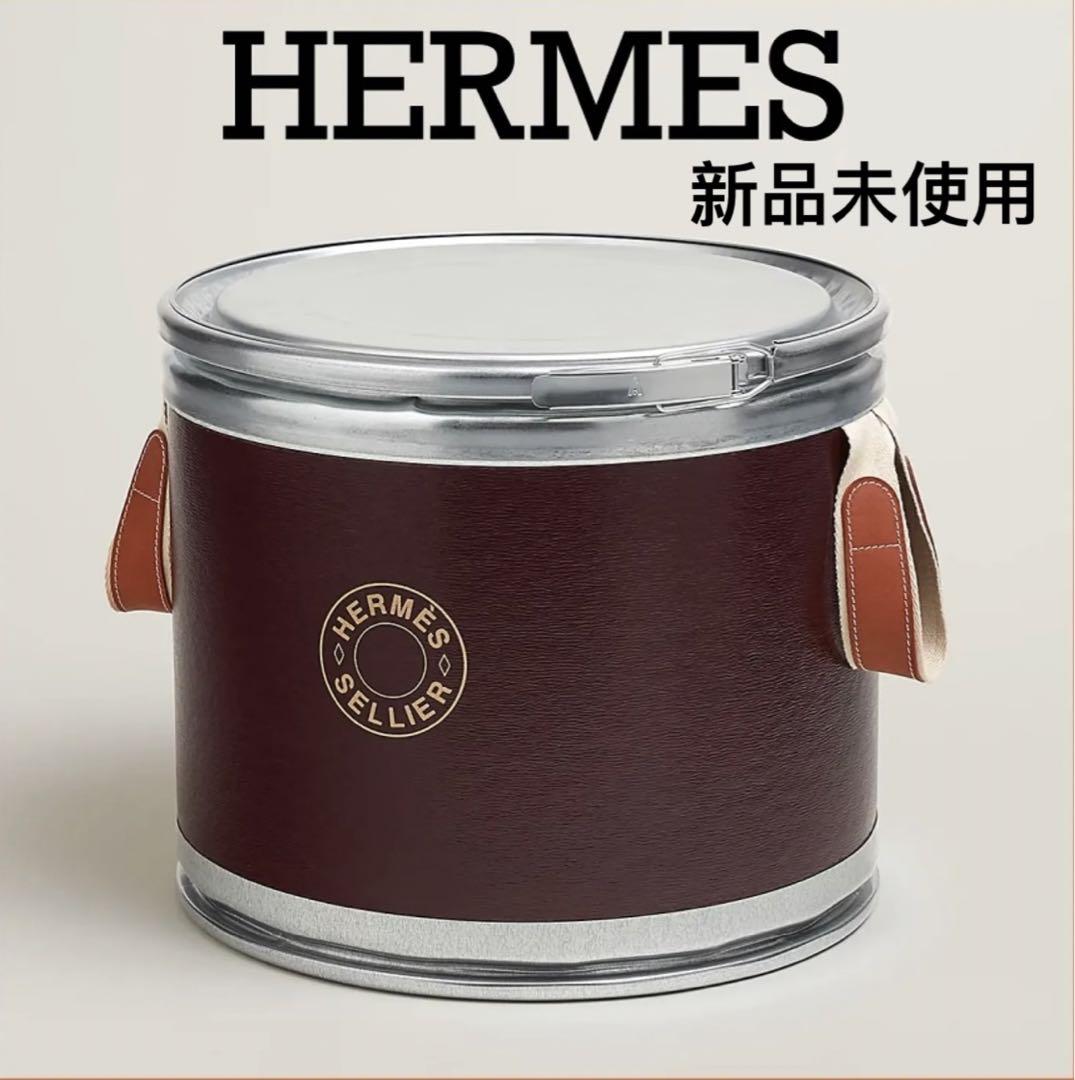 新品 HERMES エルメス のろい サドルボックス 馬具缶