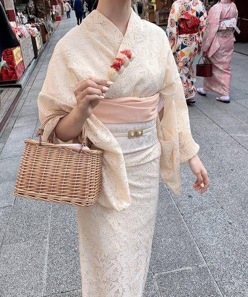 Dita もなか 忙しく レース浴衣5点セット（浴衣,帯,飾り帯×2