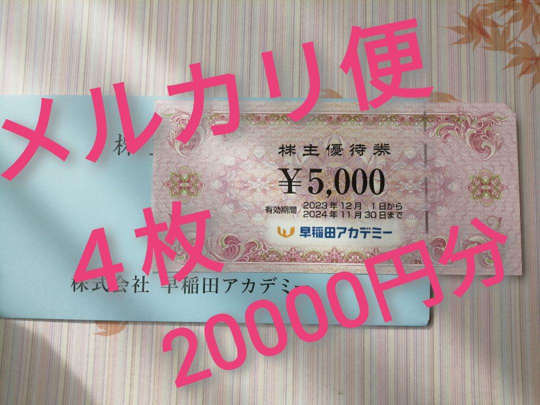 早稲田アカデミー 株主優待券20000円分（5000円分✕４枚） つまんない