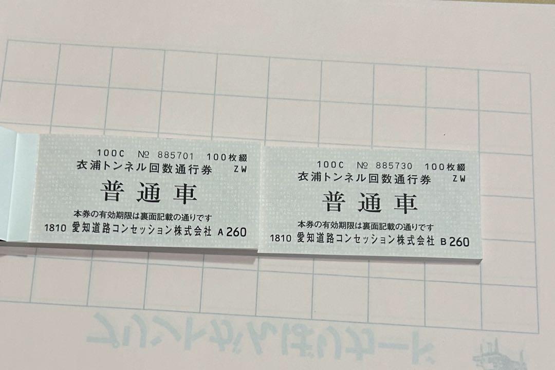 衣浦トンネル 普通車回数券70枚 えらい