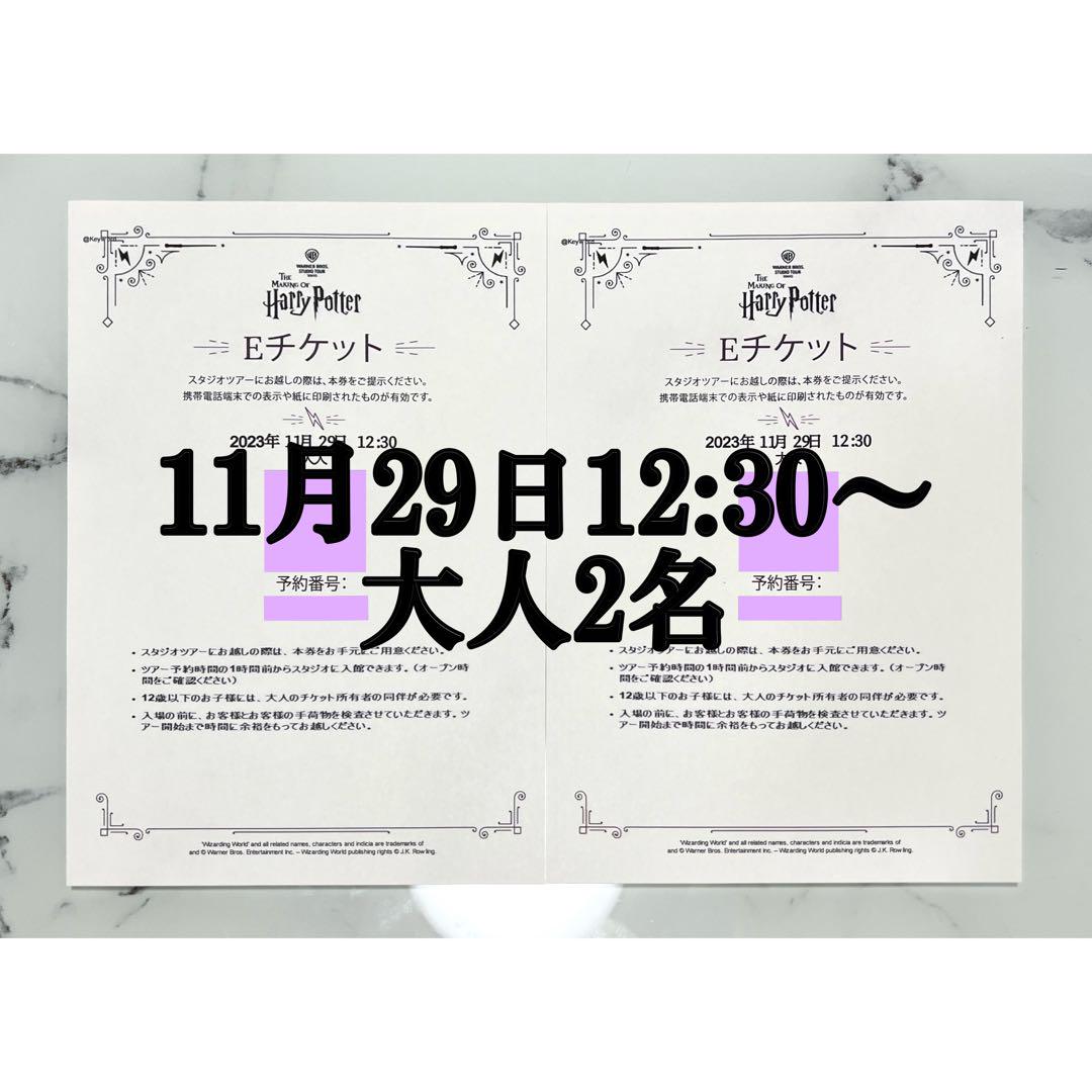 ハリーポッタースタジオツアーチケット 【11月29日㈬ 12:30大人2名】 酸