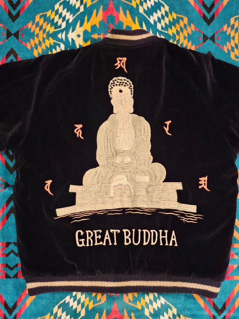 港商 テーラートウヨウ 40周年 大仏 Budda 別珍 スカジャン M 美品