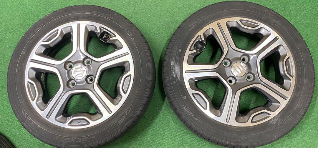 ハスラー純正アルミホイール、タイヤ・2本セット165/60R15・スズキ・中古