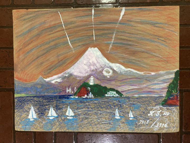 幻想絵画、富士山曼荼羅の糸川裕志のアクリル画 あま