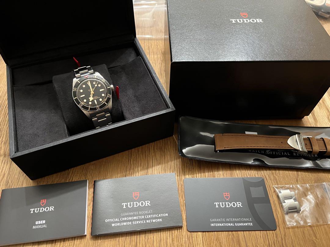 TUDOR チューダー ブラックベイ 58 ブラック 純正レザーベルト付き