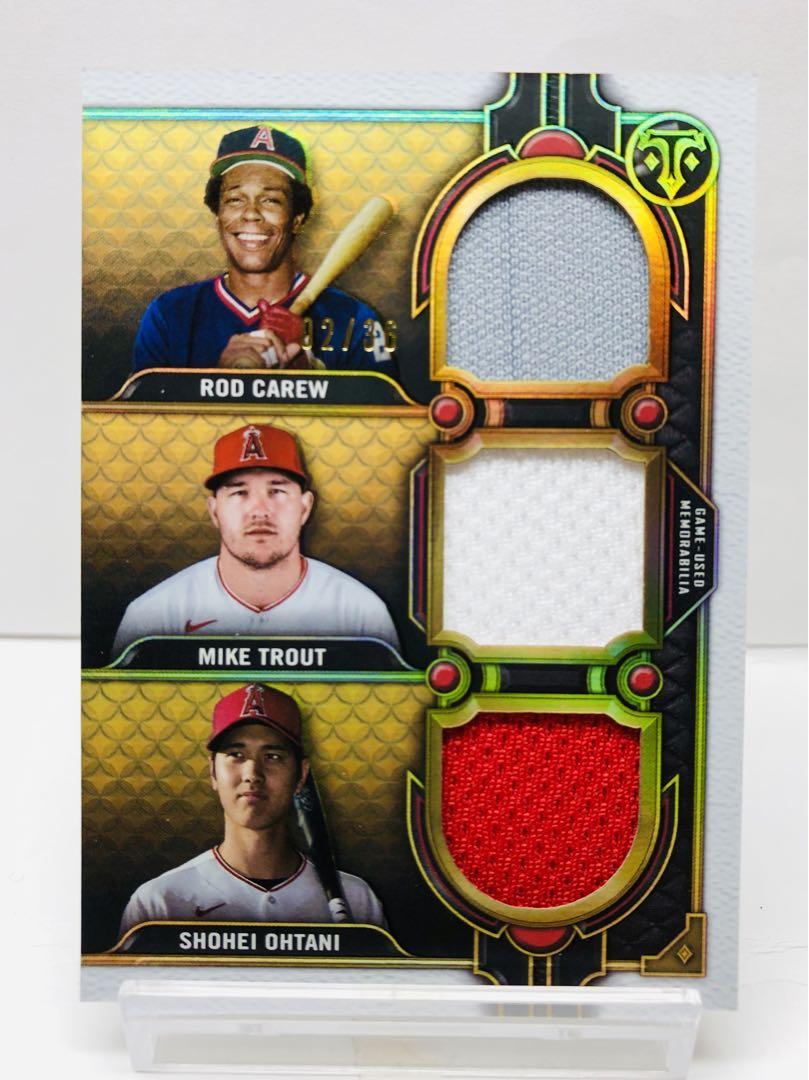 36枚限定 Topps Triple 固 Threads 大谷翔平 トラウトレリック