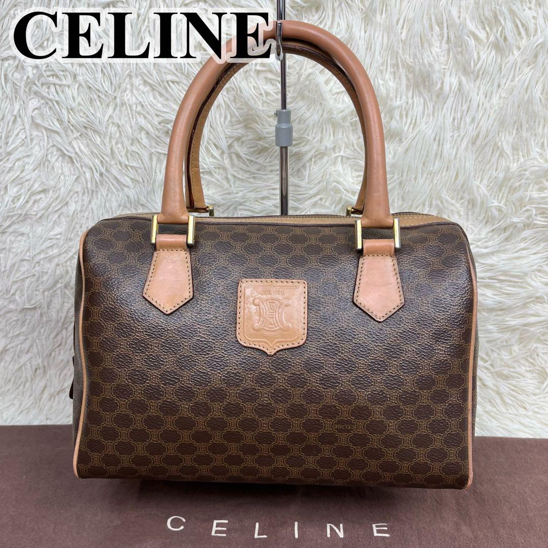 美品】CELINE ハンドバッグ ミニボストン マカダム柄 トリオンフ PVC