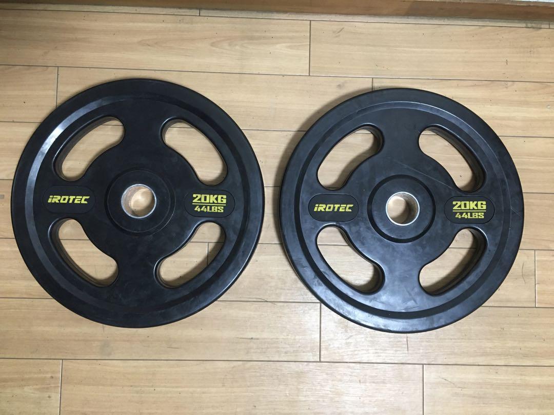 「高評価！」注目のレビュ iROTEC アイロテック 穴径50mm 20Kg×2枚 オリンピックプレート ウエイトトレーニング