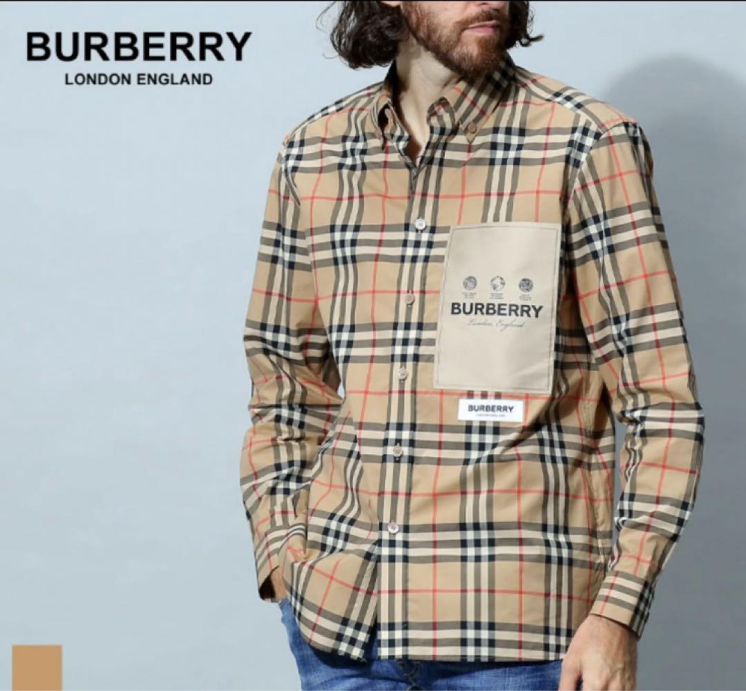 メンズ】バーバリー BURBERRYノヴァチェック長袖シャツ メンズ Lサイズ ぎょうぎょうしく