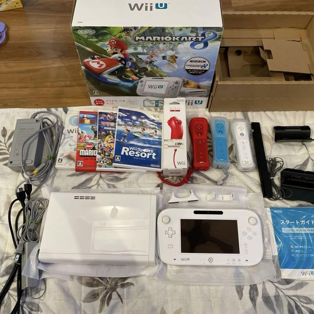 Wii U マリオカート8セット 32G白 美品 ソフトコントローラーおまけ付き