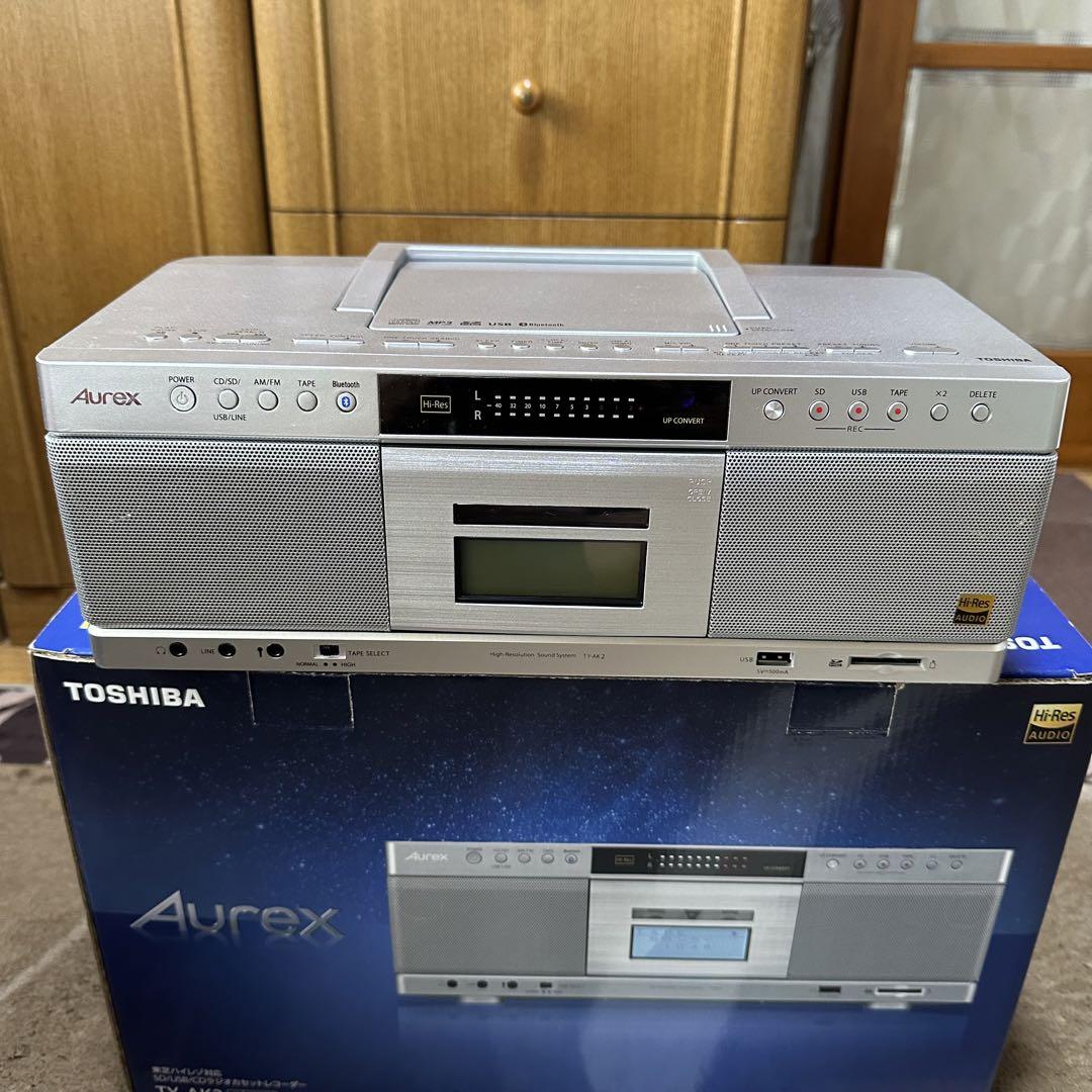 東芝 SD/USB/CD ラジオカセットレコーダー 2022年製 TY-AK2