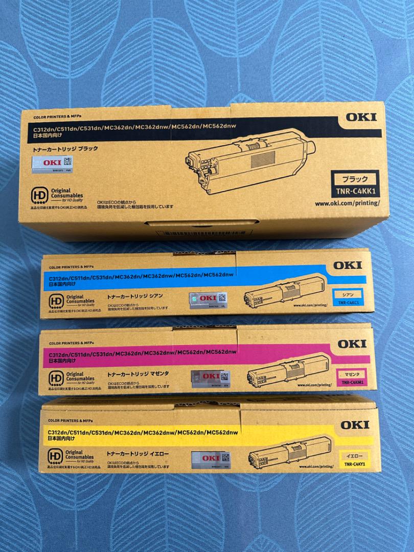 【新品未使用】OKI純正トナー（大） TNR-C4シリーズ CMYK 4本セット