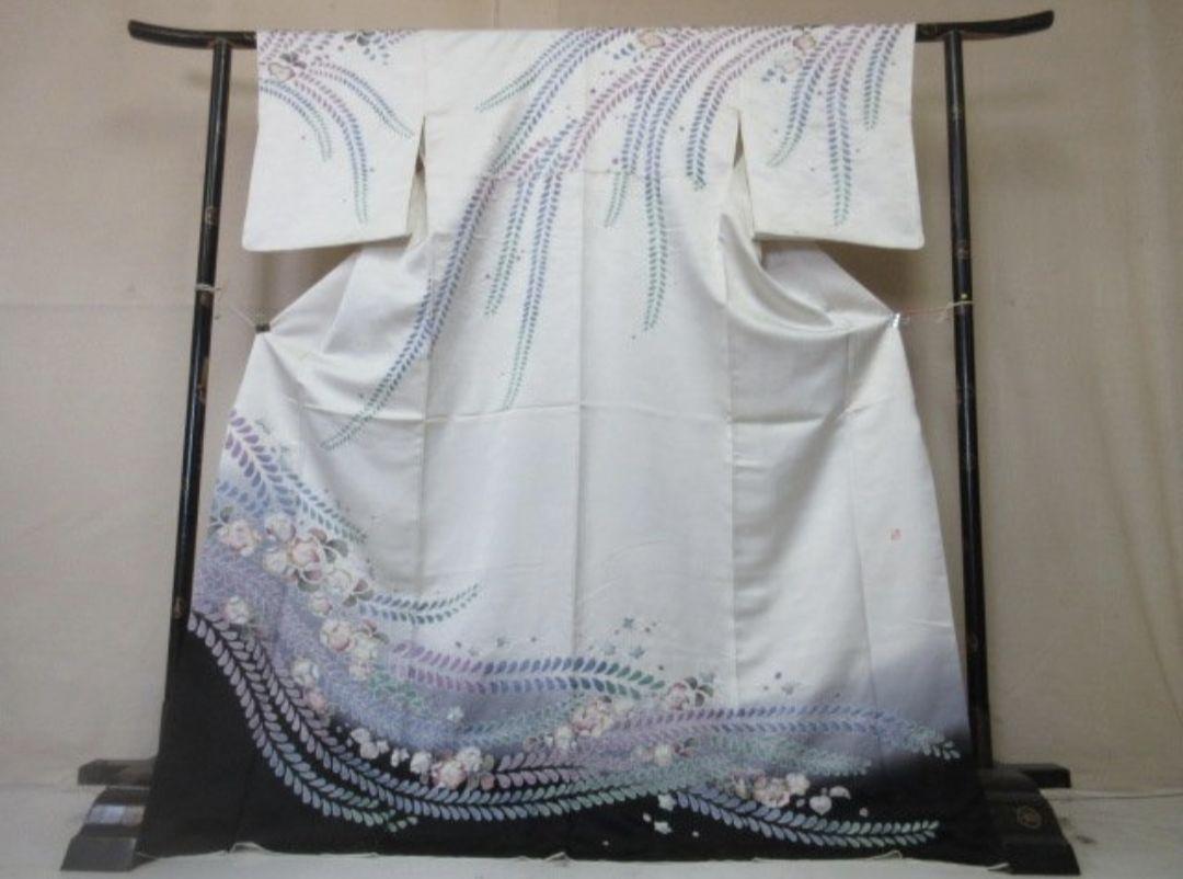 振袖 美しい辻が花絞り 金銀彩 黄櫨色 ガード加工 K-4133