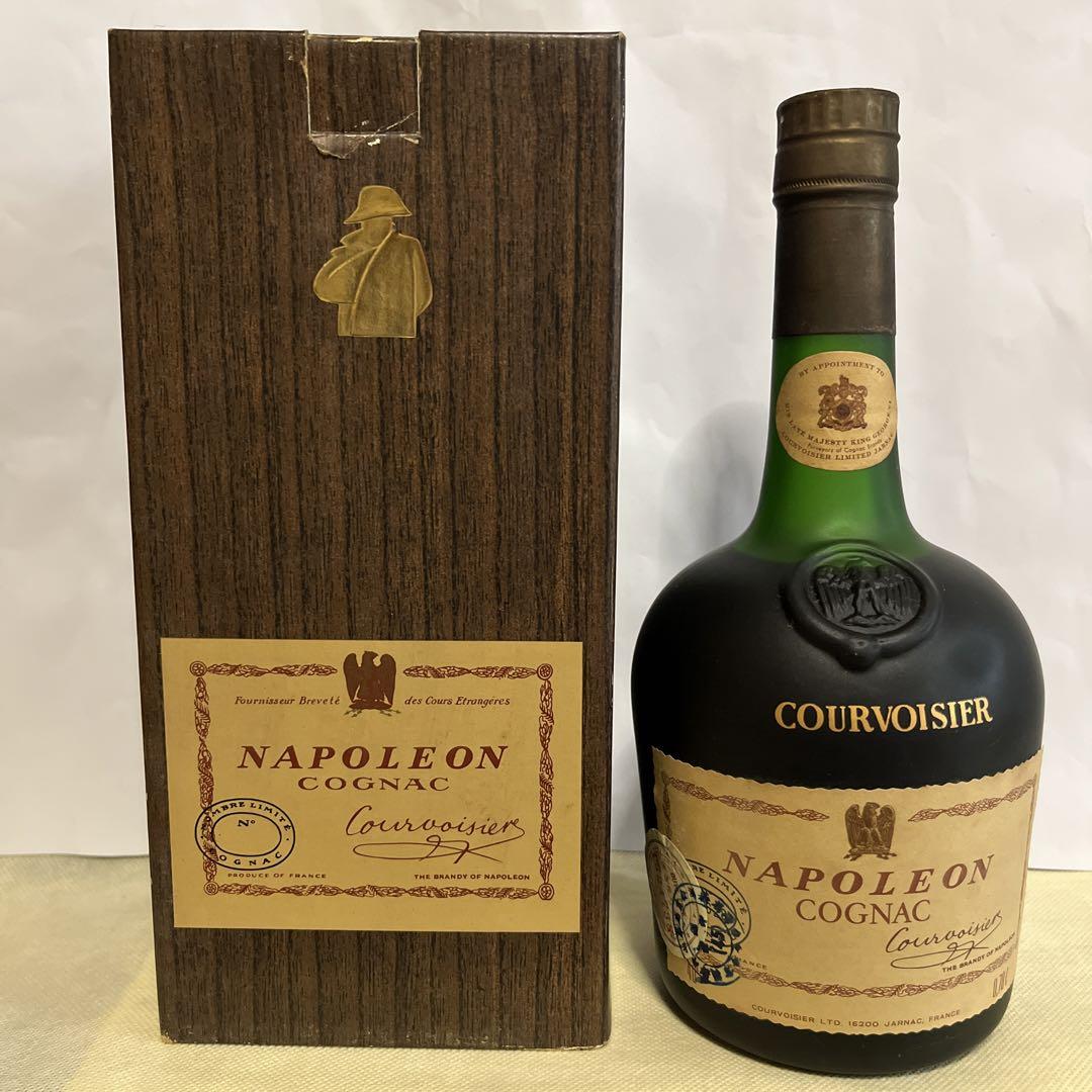 同梱OK商品】COURVOISIER NAPOLEON クルボアジェ ナポレオン コニャック ブランデー グリーンボトル 箱入 未開封 古酒  X110593｜食品、飲料