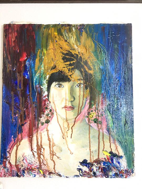 絵画 「無題」百瀬智宏 油絵 額装済み