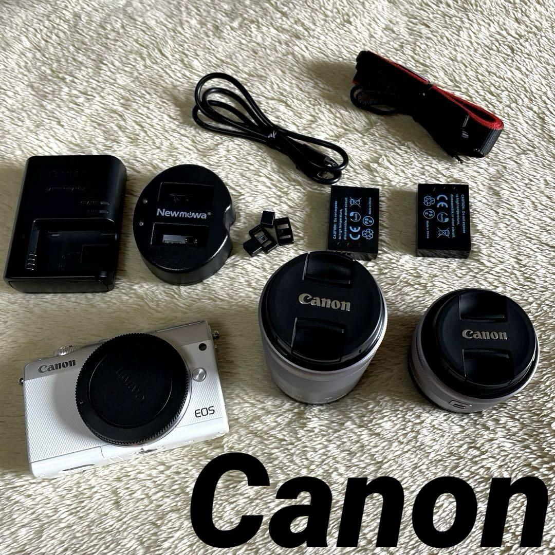 Canon EOS M100 Wズームキット WH ミラーレス一眼 ホワイト