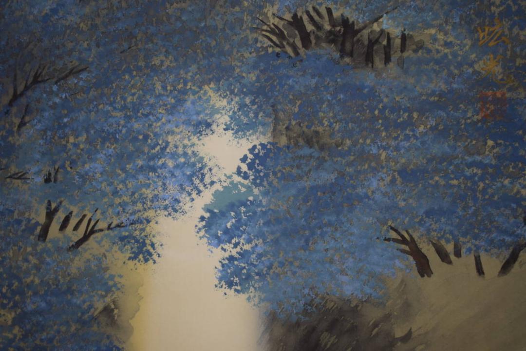 真作/村井昿光/瀑布図/桐共箱付/布袋屋掛軸HI-939