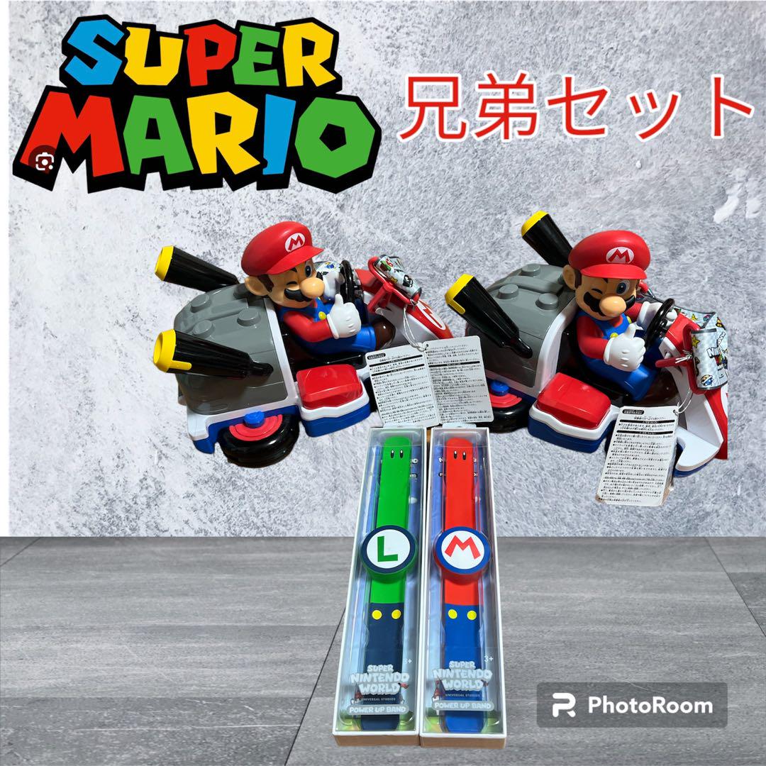 マリオカートポップコーン入れ パワーアップバンド マリオ＆ルイージ 兄弟セット