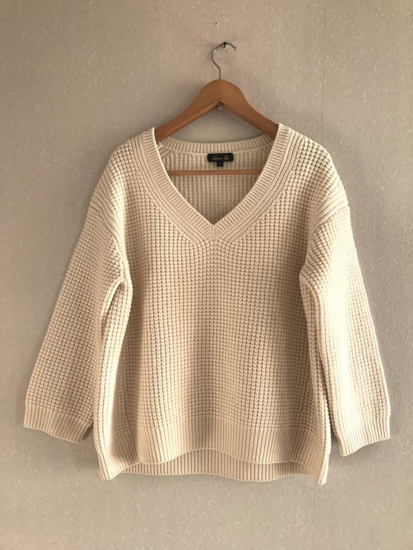 人気ブランド新作豊富 Drawerドゥロワー ☆ カシミヤウール 微笑ましい Vネック トップス