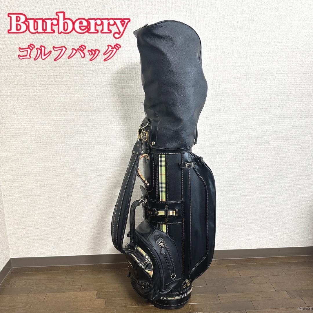 バーバリーゴルフ キャディバッグ ゴルフバッグ ブラック シャドーチェック - e-life-sp.co.jp