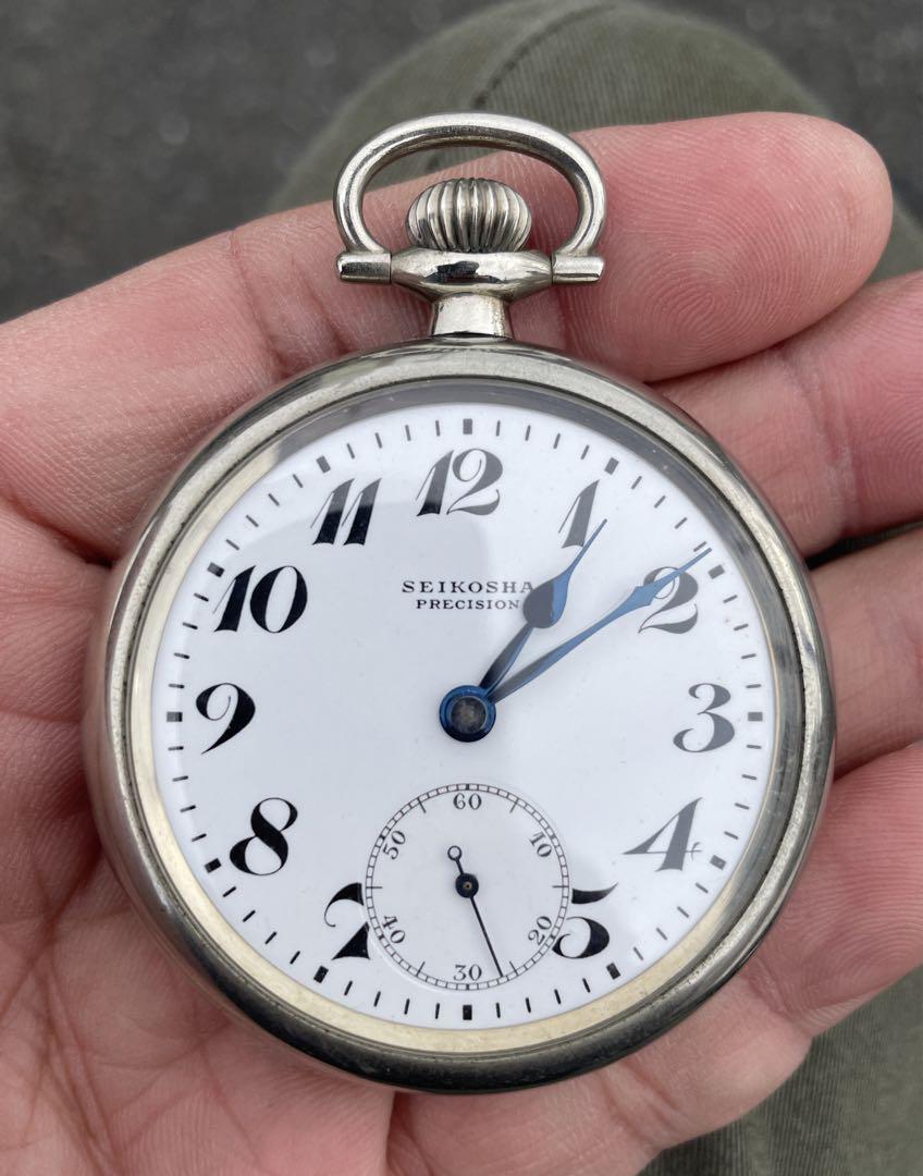稼働 SEIKO PRECISION 懐中時計 手巻き 機械式 アンティークウォ