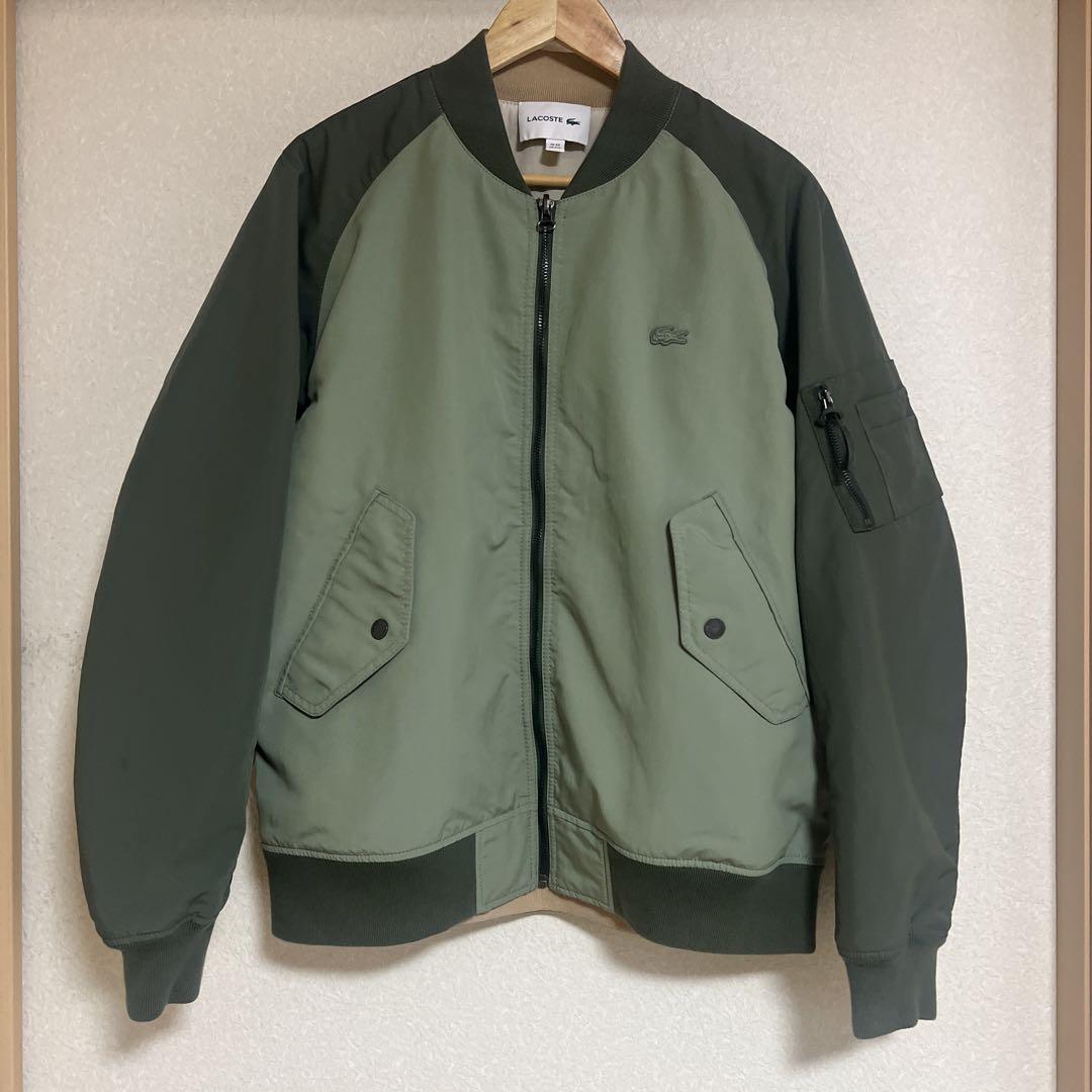 低価格 LACOSTE ラコステ リバーシブルボンバージャケット M/L な グリーン ジャケット・アウター
