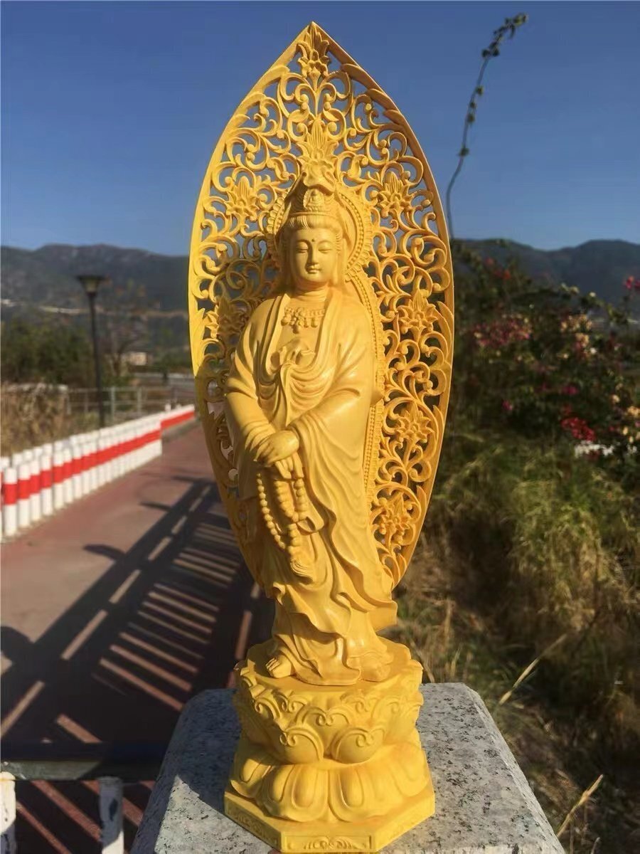 上品綺麗 仏教工芸品 木彫仏教 檜材 精密彫刻 仏師で仕上げ品 観音菩薩立像 高27cm 売買されたオークション情報 落札价格 【au  payマーケット】の商品情報をアーカイブ公開