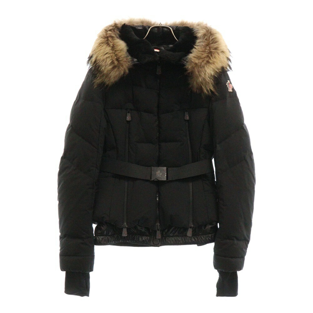 MONCLER(モンクレール) サイズ:2 CLAVIERE GIUBBOTTO クラビエール ファーフード ジップアップ ダウンジャケット ブラック  020984632112 53069【中古】【程度B】【カラーブラック】【取扱店舗BRING梅田茶屋町店】