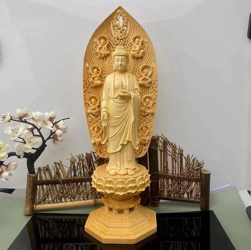 人気品人気推薦強くお勧め 総檜材 仏教工芸品 木彫仏教 精密彫刻 薬師如来立像 仏像 43CM 売買されたオークション情報 落札价格 【au  payマーケット】の商品情報をアーカイブ公開