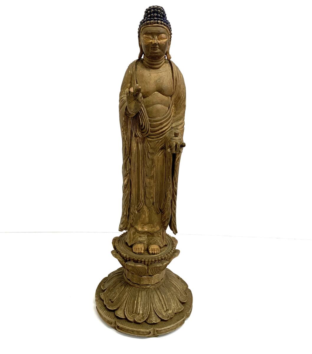 極上品.仏教美術 すれ 地蔵菩薩 立像 仏像 彫刻 ヒノキ檜木 自然木 職人 手作り