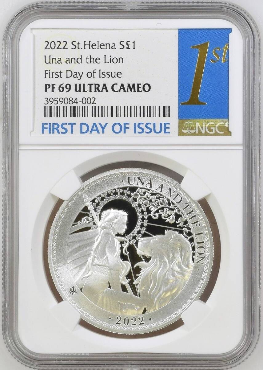 2022年 セントヘレナ ウナとライオン 1ポンド 1オンス プルーフ 銀貨 NGC PF69 ULTRA CAMEO First Day of  Issue 売買されたオークション情報 落札价格 【au payマーケット】の商品情報をアーカイブ公開