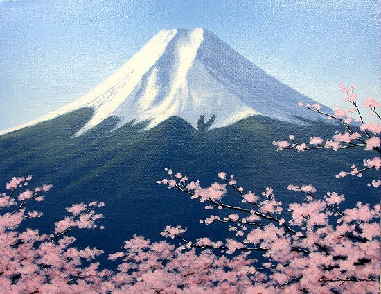 油彩画 洋画 油絵額縁付きで納品対応可 F10 「富士に桜」 朝隈 敏彦 売買されたオークション情報 落札价格 【au  payマーケット】の商品情報をアーカイブ公開