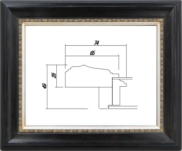油絵/油彩額縁 練り直さ 樹脂製フレーム D-106 アクリル付 サイズF0号