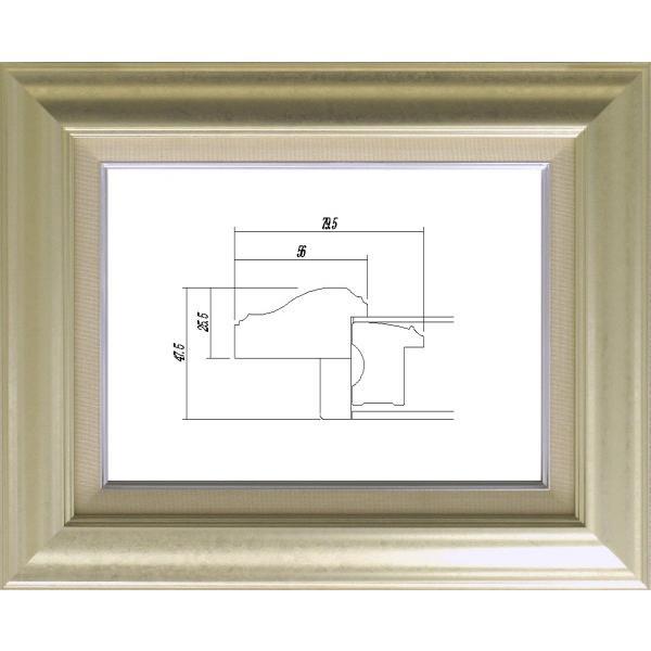 油絵/油彩額縁 成型フレーム 散らばら アクリル付 7802 サイズ F15号 シルバー 銀