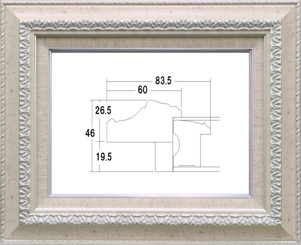 額縁 油絵油彩額縁 アクリル付 8145 F30号 シルバーアイボリー 売買されたオークション情報 落札价格 【au  payマーケット】の商品情報をアーカイブ公開