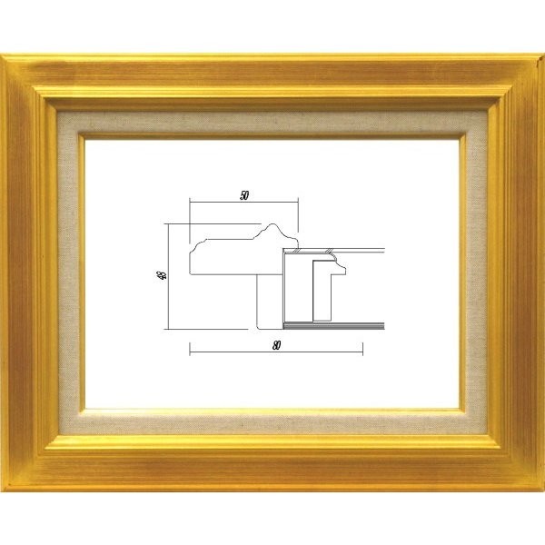 油絵/油彩額縁 木製フレーム 7711 サイズ F50号 ゴールド 金